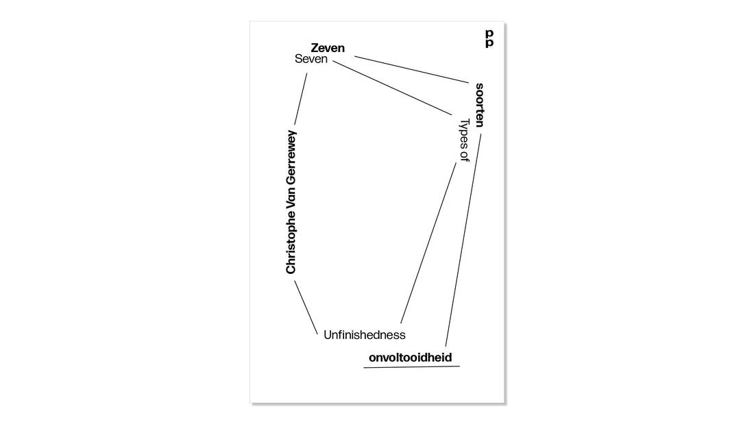 Upcoming: ‘Zeven soorten onvoltooidheid / Seven Types of Unfinishedness’